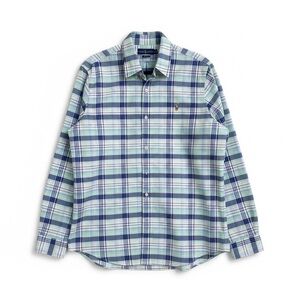 Ralph Lauren Classic Fit Men's Button Down Plaid Blue with Pink Shirt